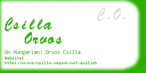 csilla orvos business card